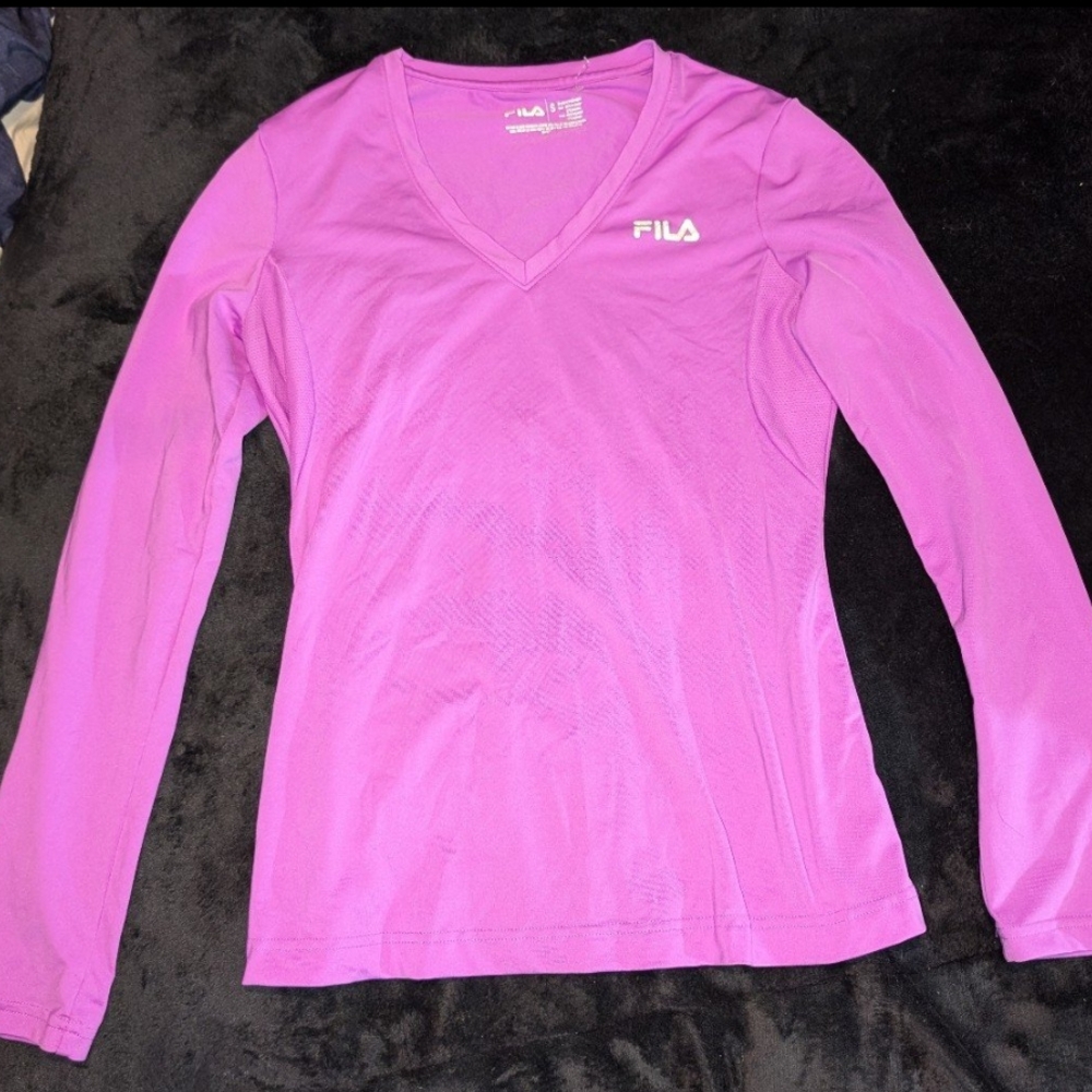 Fila Pink Fitted Long Sleeve Tee